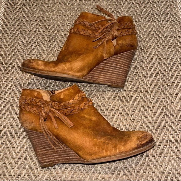 Franco Sarto Shoes - FRANCO SARTO Loni Wedge Booties Suede Size 9.5